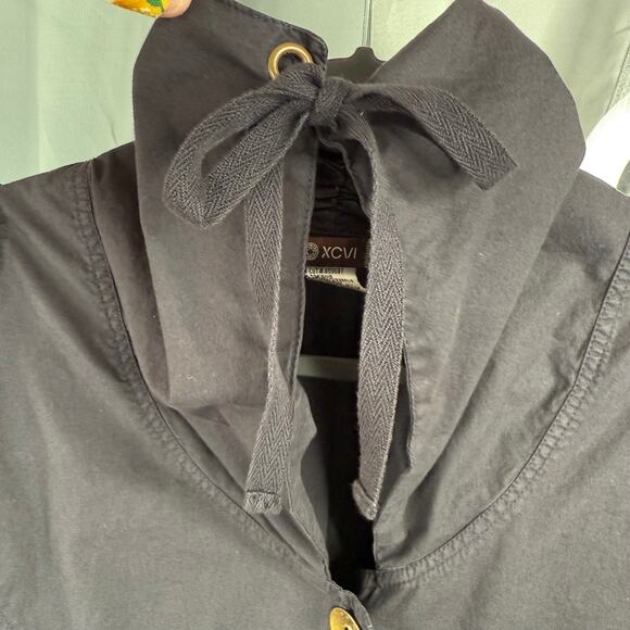 XCVI 2X Military-Inspired Smocked Sleeve Utility-Chic Steampunk-Lite Jacket - Picture 6 of 12